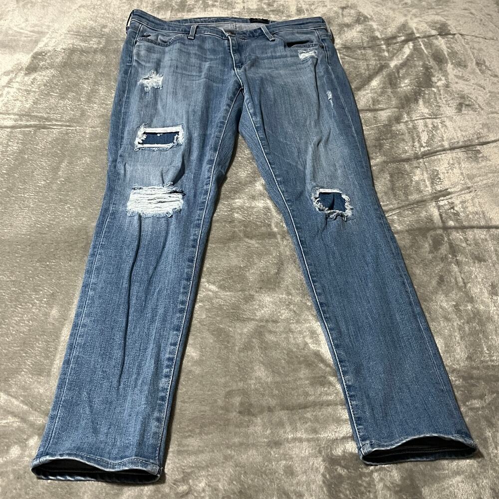 Adriano Goldschmied Middi Ankle Jeans Womens 27 Blue Denim Mid Rise Stretch